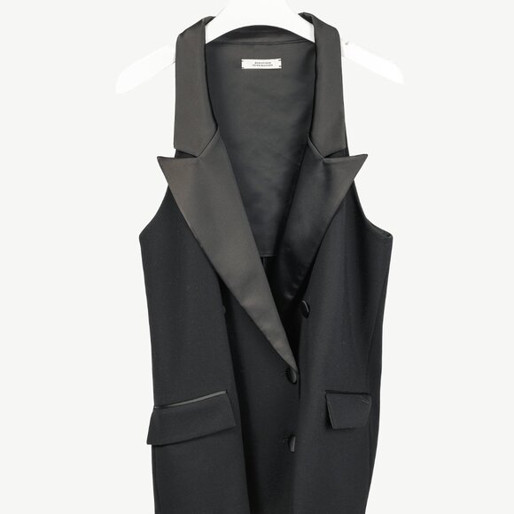 Dorothee Schumacher Emotional Essence Black Double-Breasted Tuxedo Vest - Picture 2 of 10